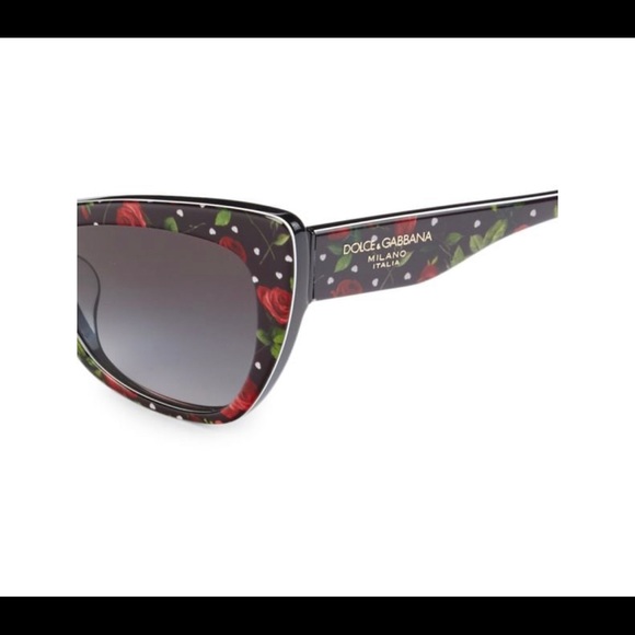 Authentic NWT Dolce & Gabbana Rose Cat Eye Sunglasses - Picture 3 of 3